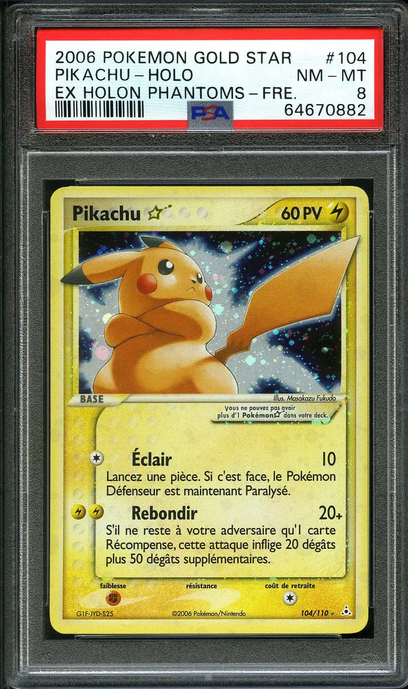 PSA 8 Pikachu Gold Star