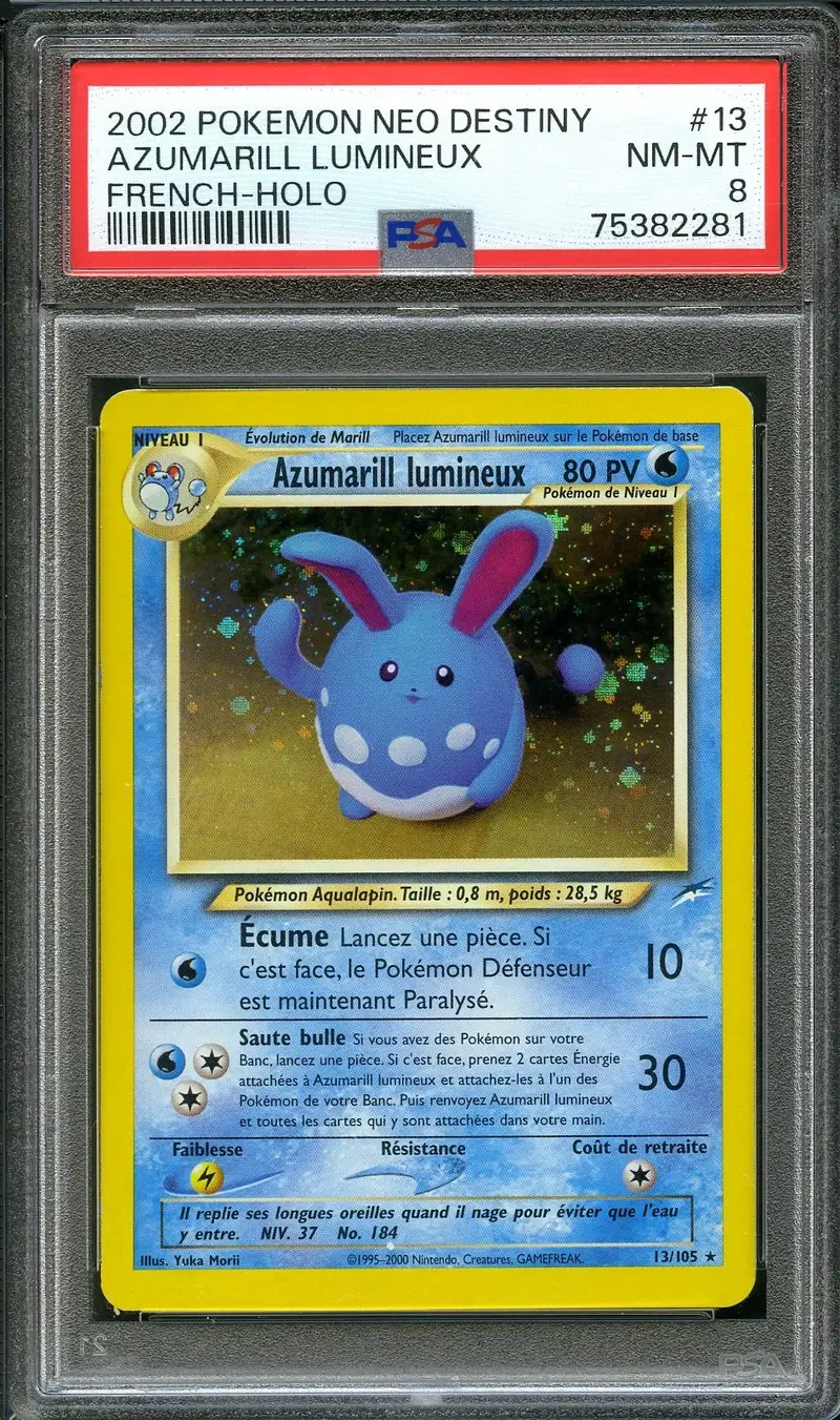 PSA 8 Azumarill Lumineux Holo