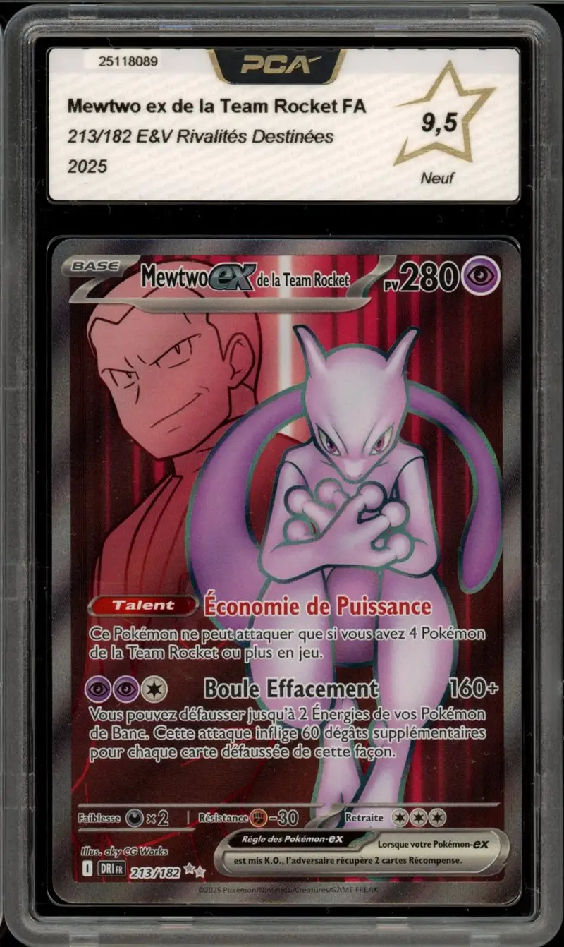 PCA 9.5 Mewtwo Ex de la Team Rocket