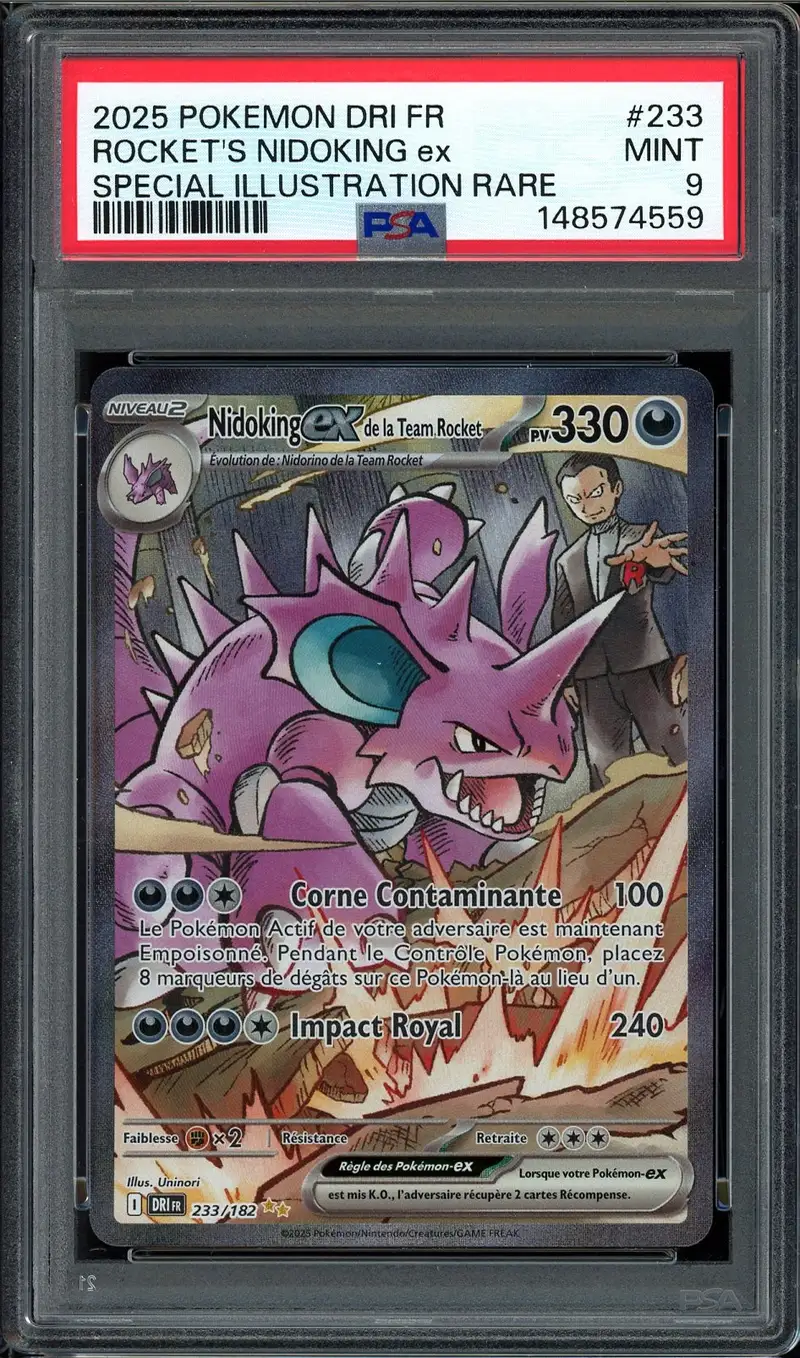 PSA 9 Nidoking Ex de la Team Rocket