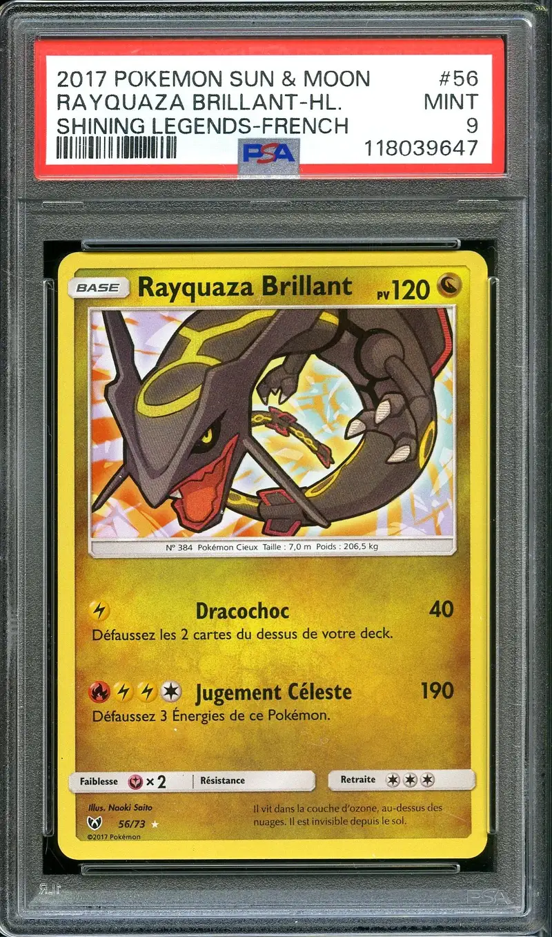 PSA 9 Rayquaza Brillant