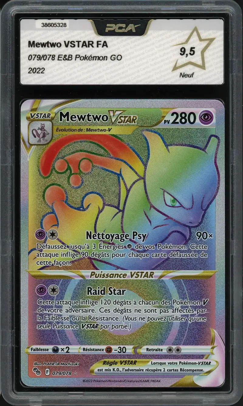 PCA 9.5 Mewtwo VStar Rainbow