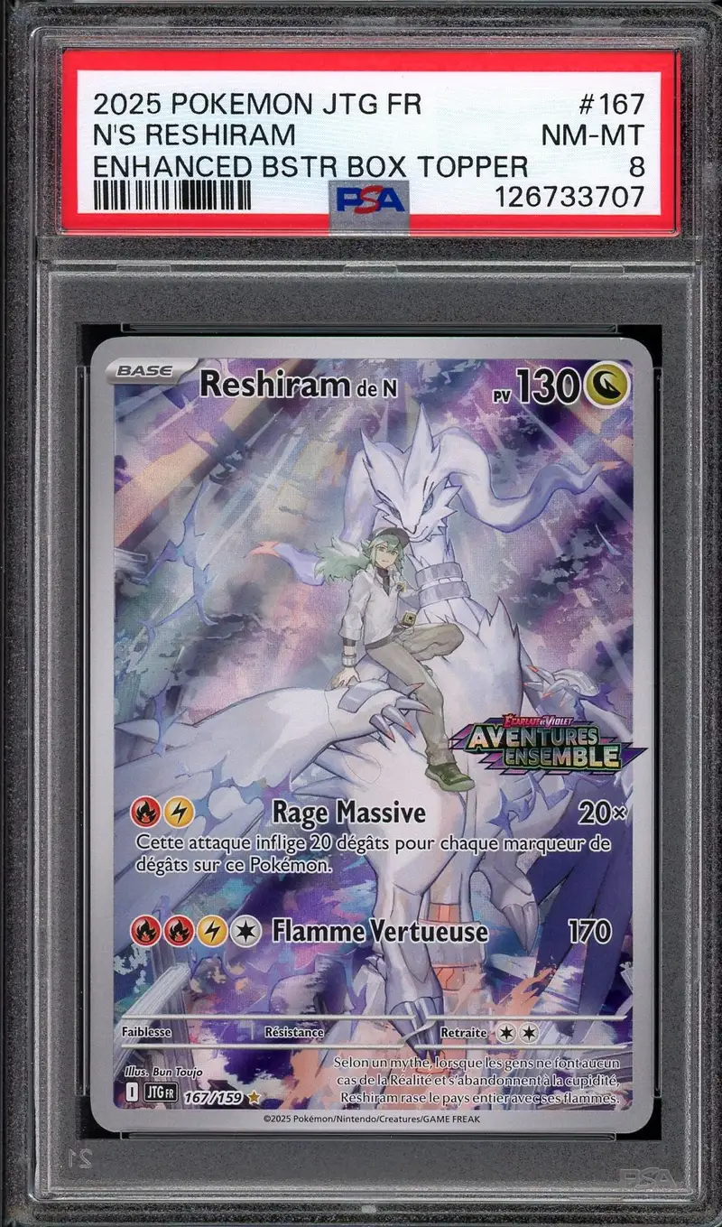 PSA 8 Reshiram de N Stamp