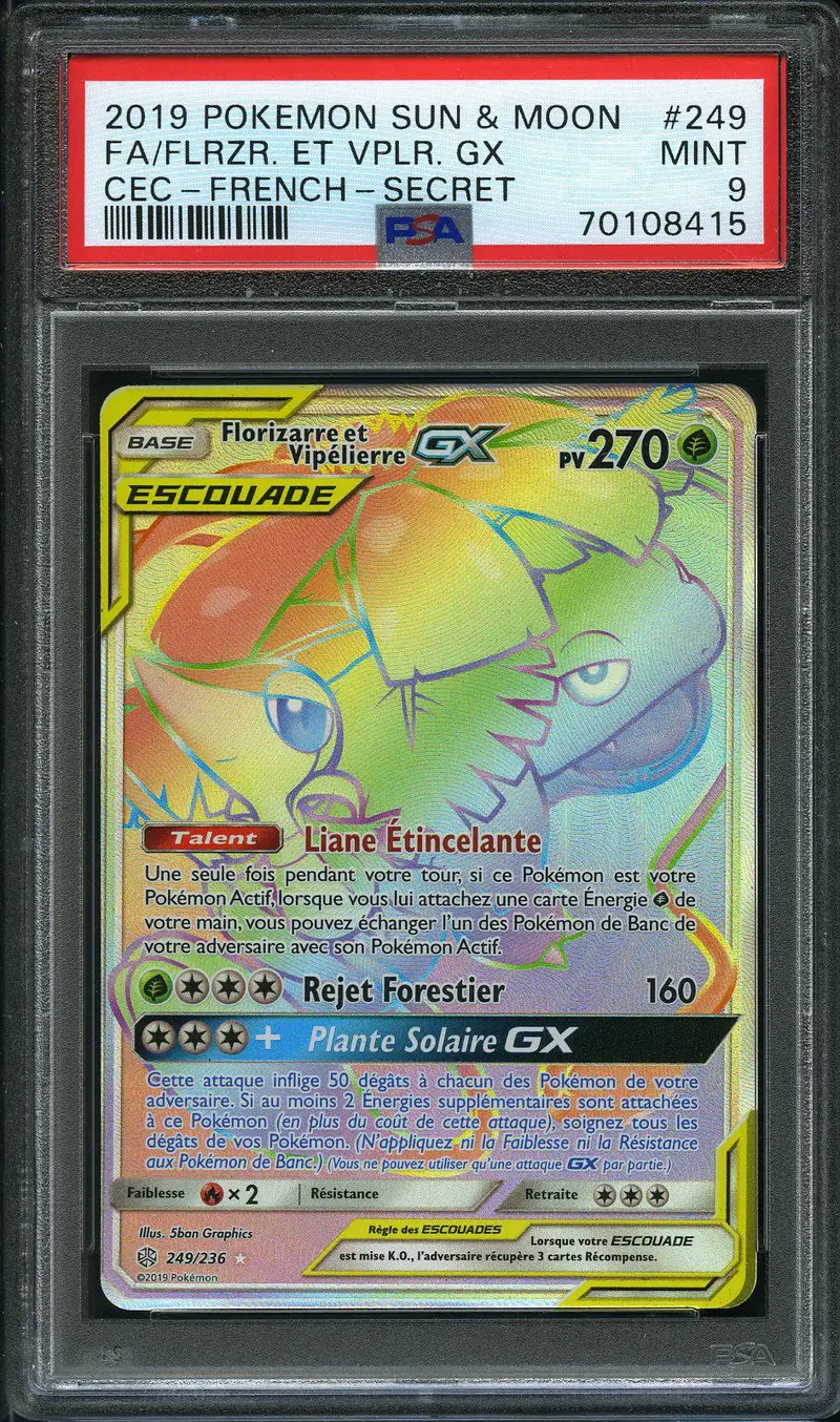 PSA 9 Florizarre et Vipélierre Gx Rainbow