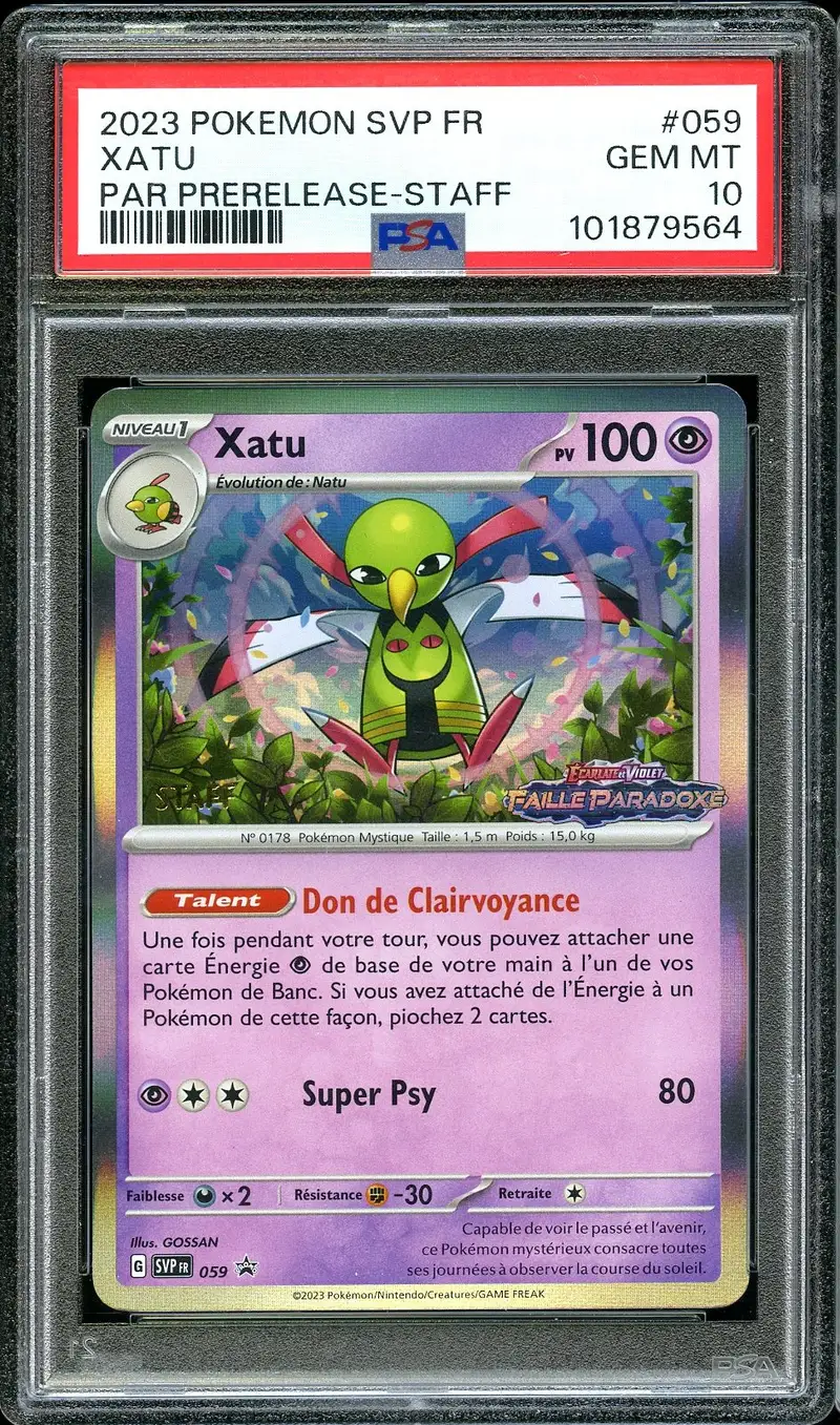 PSA 10 Xatu Prerelease Staff