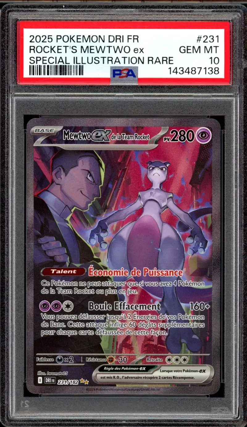 PSA 10 Mewtwo Ex de la Team Rocket
