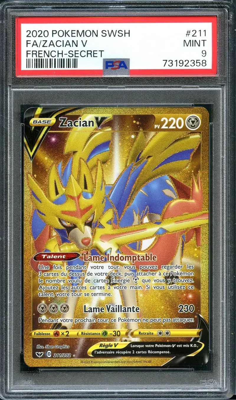 PSA 9 Zacian V Gold