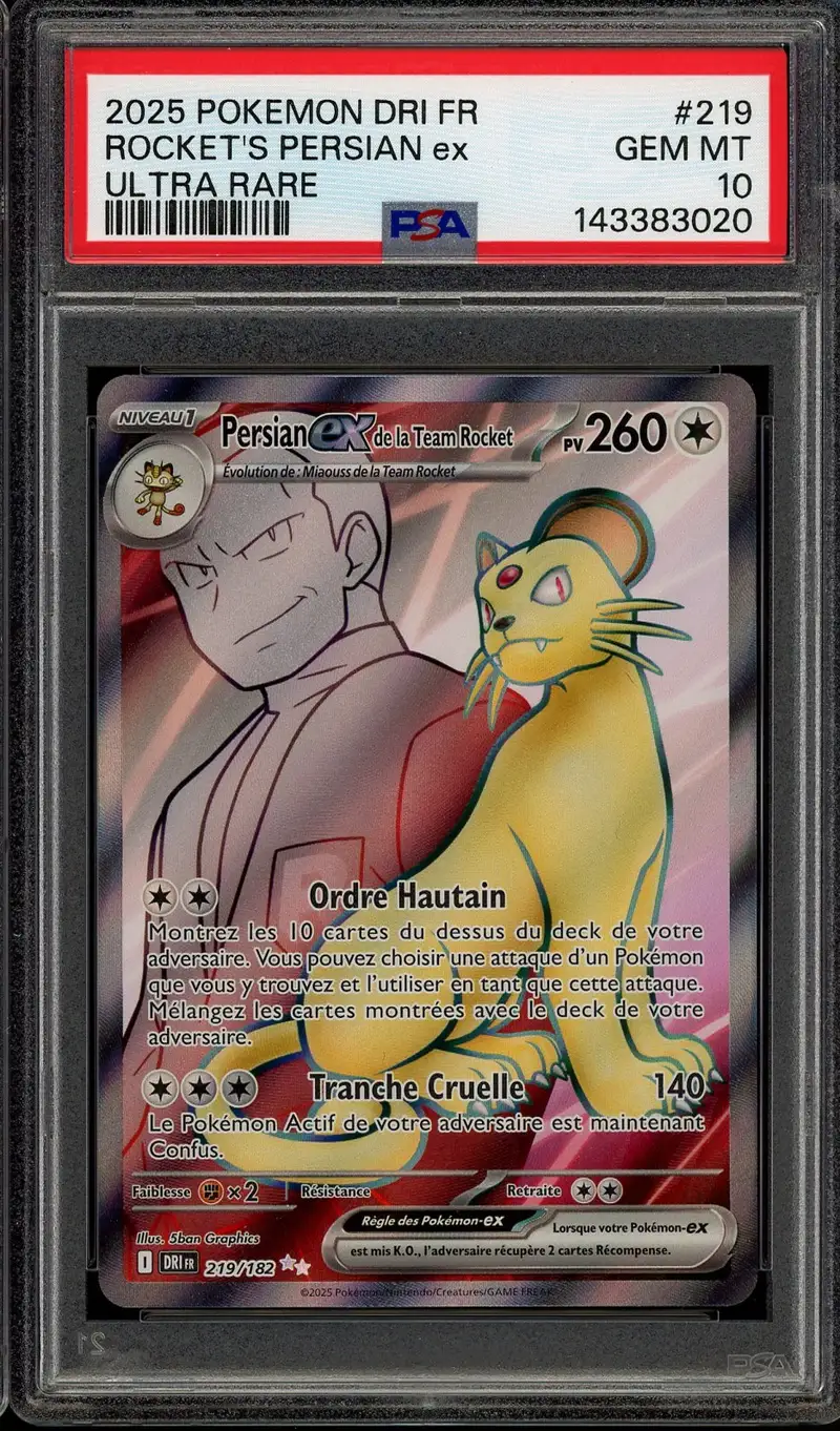 PSA 10 Persian Ex de la Team Rocket
