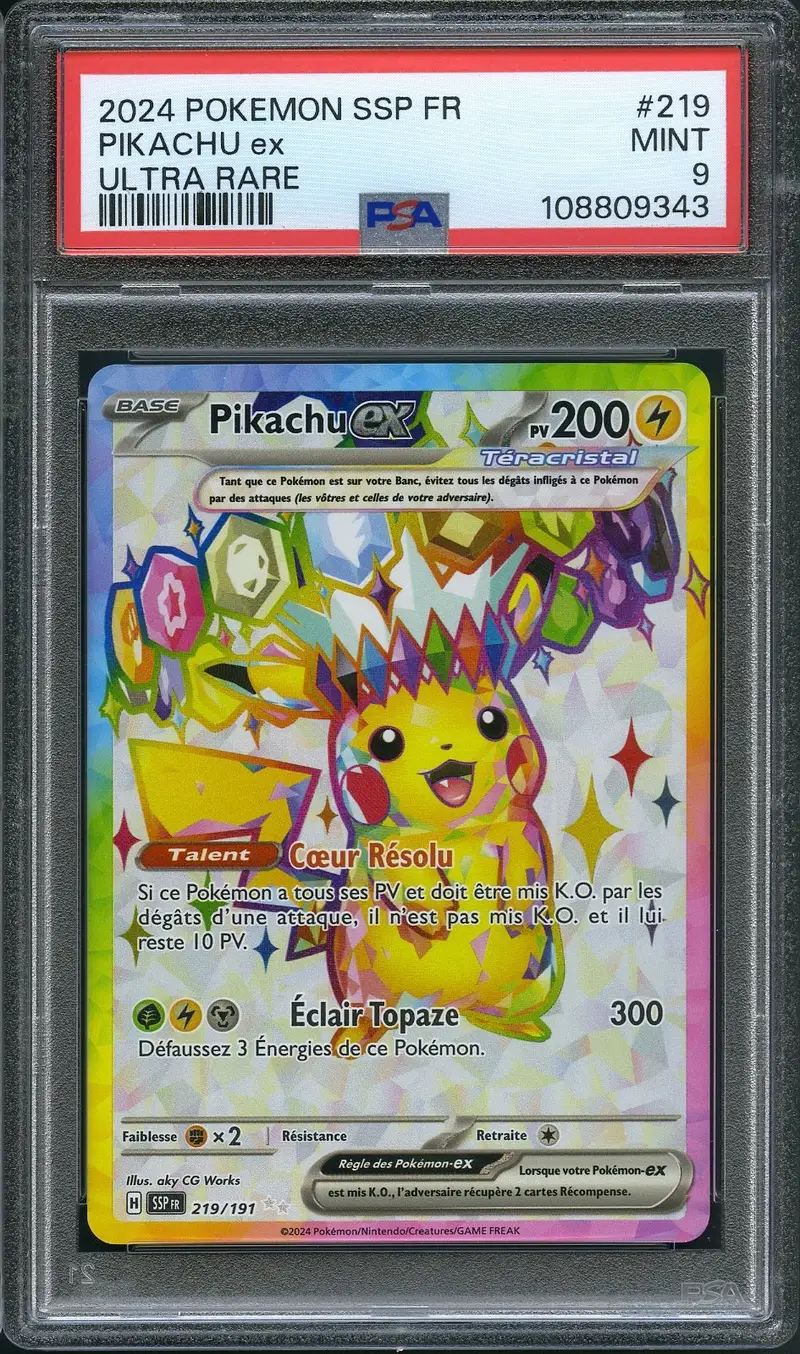 PSA 9 Pikachu Ex