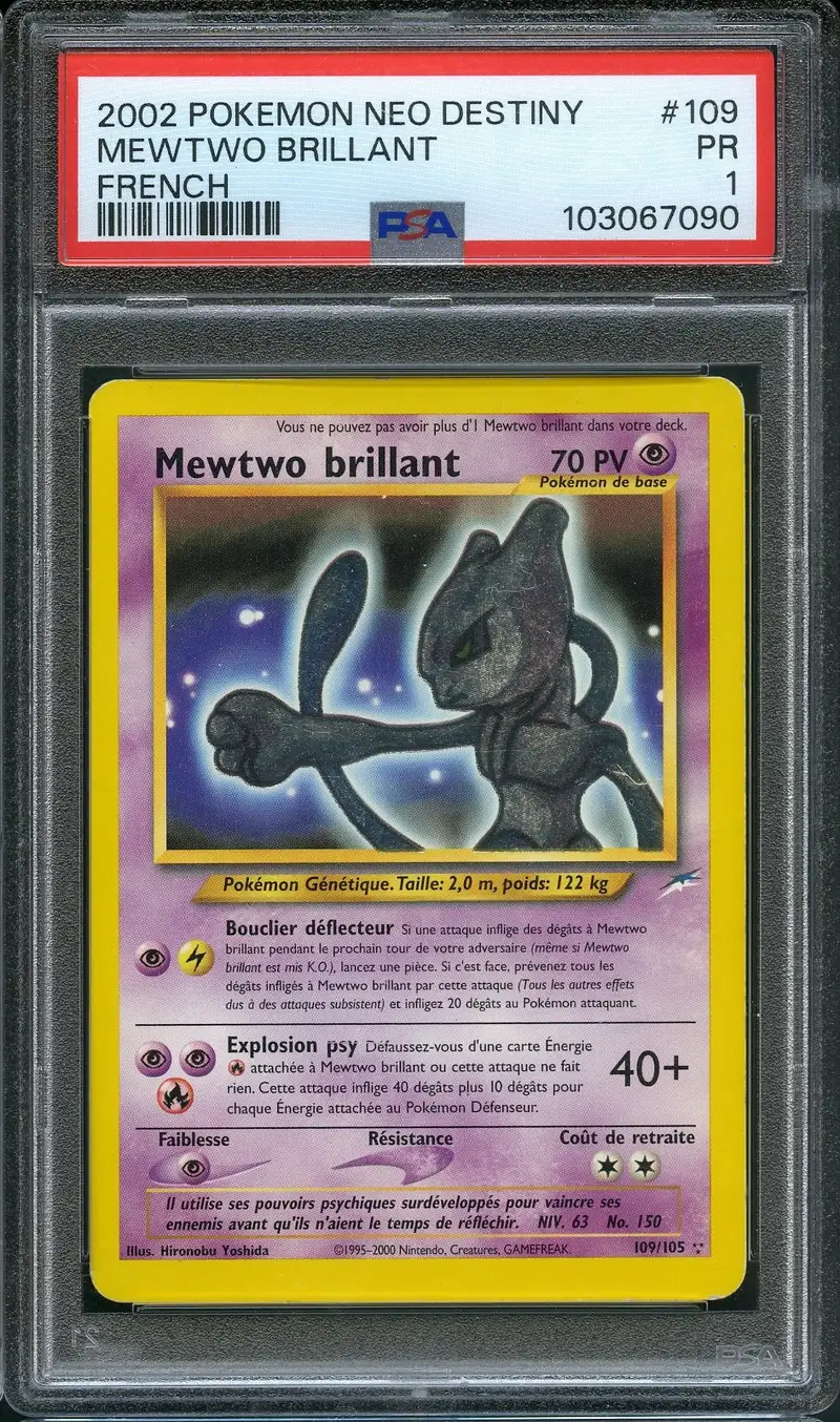 PSA 1 Mewtwo Brillant Holo