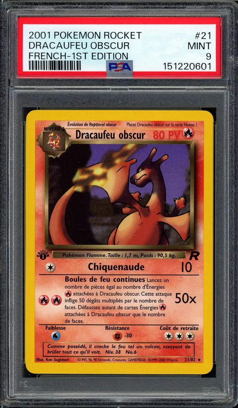 PSA 9 Dracaufeu Obscur