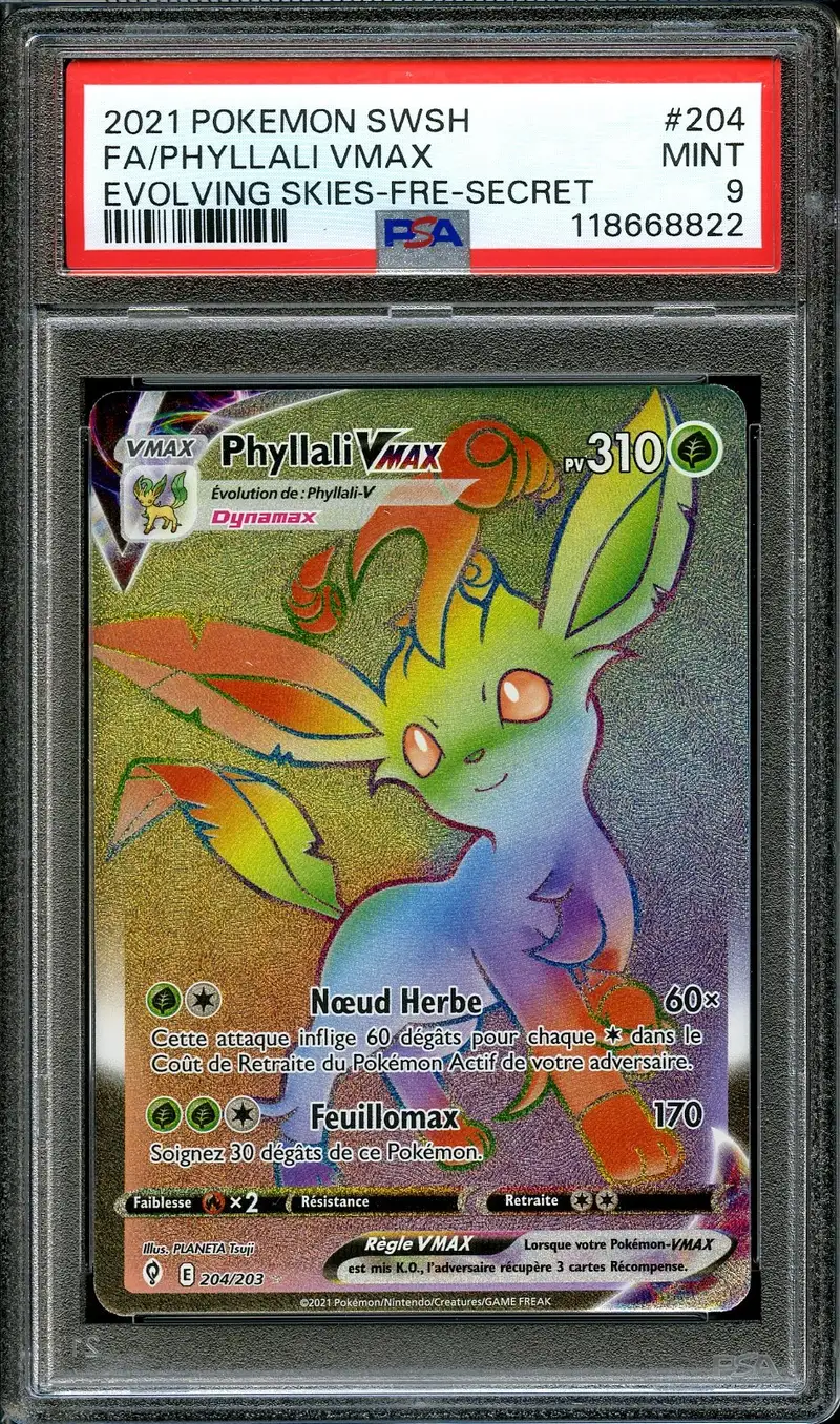 PSA 9 Phyllali VMax Rainbow