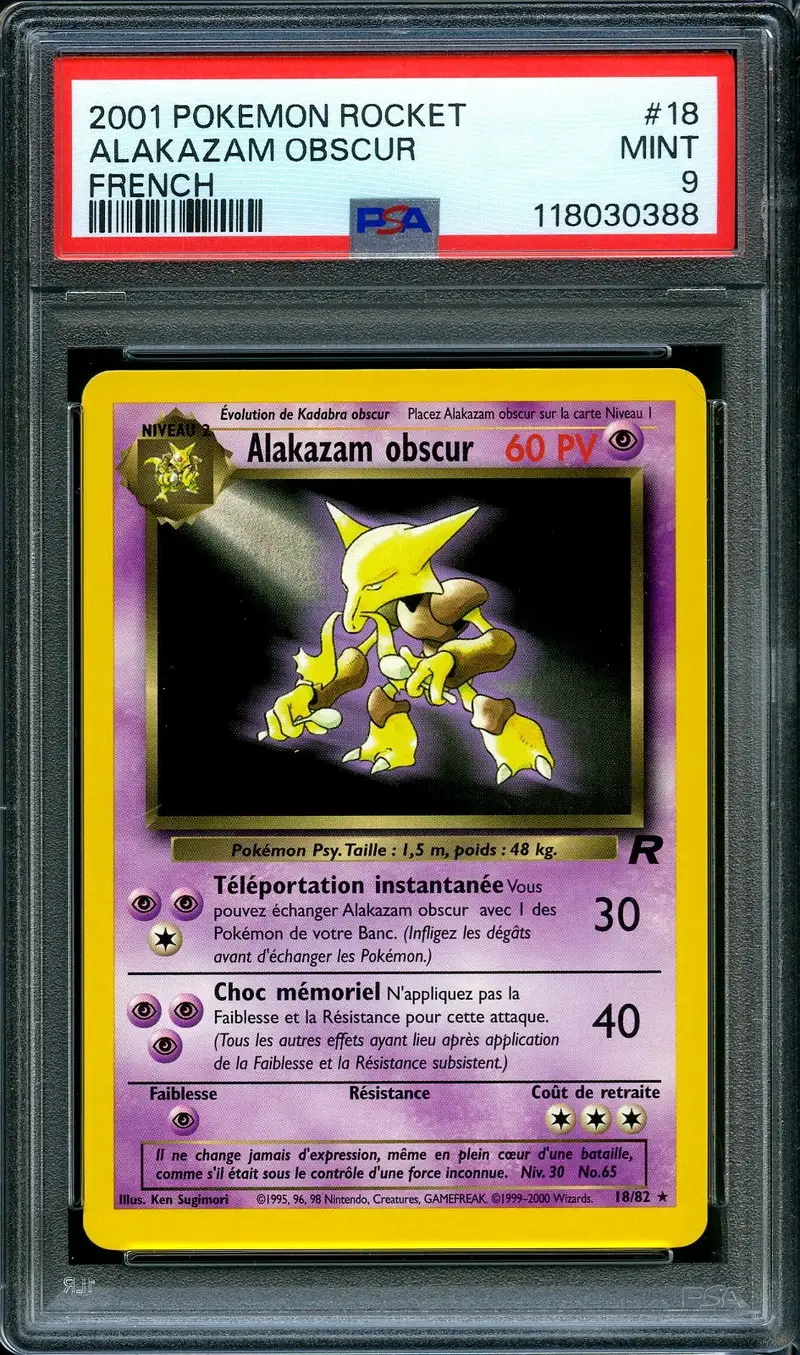PSA 9 Alakazam Obscur