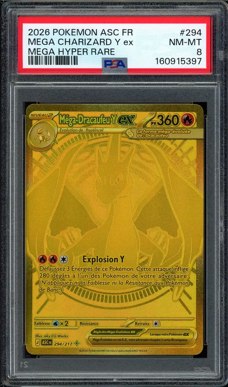 PSA 8 Méga-Dracaufeu Y Ex Gold