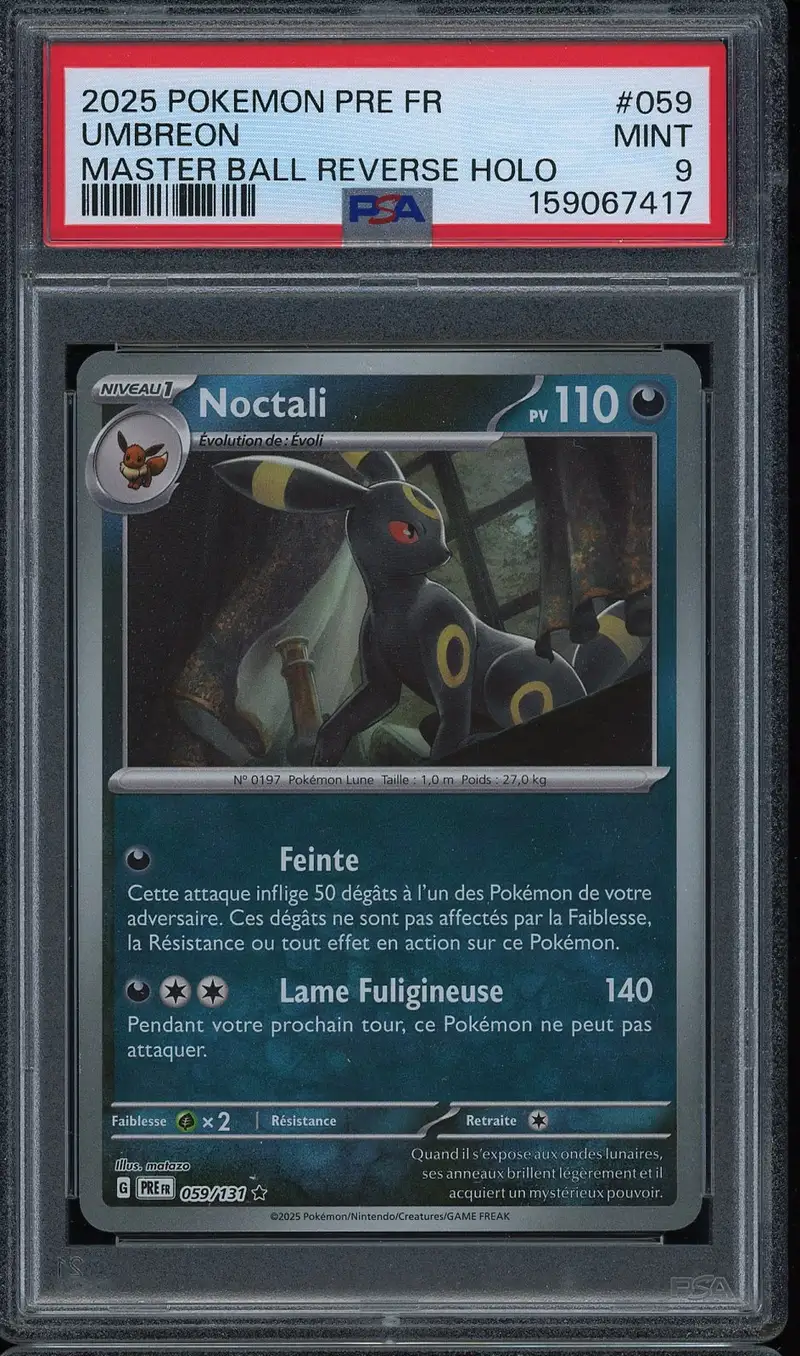 PSA 9 Noctali Reverse Masterball