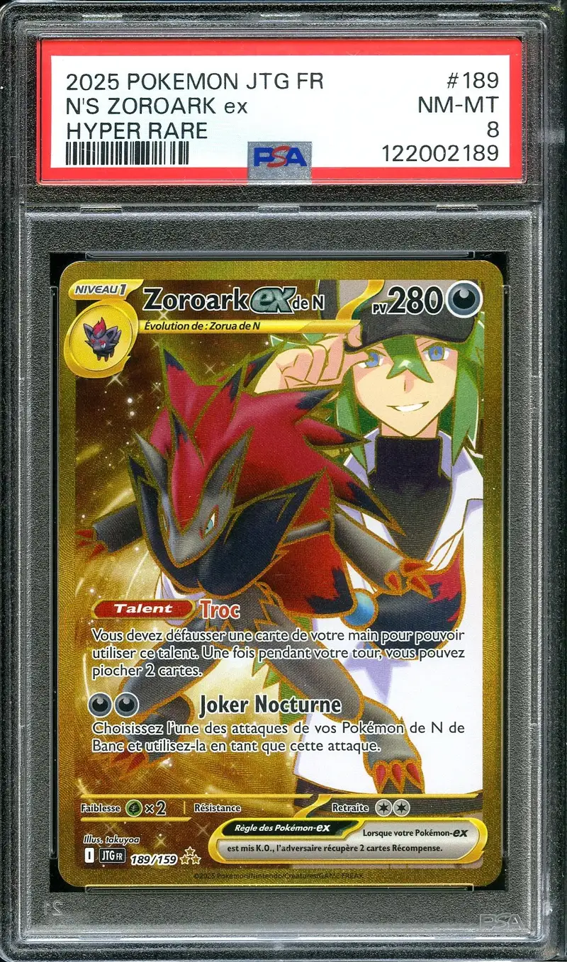 PSA 8 Zoroark Ex de N Gold