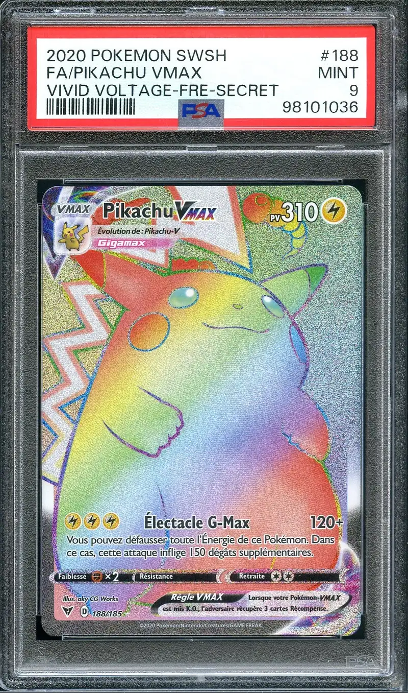 PSA 9 Pikachu VMax Rainbow