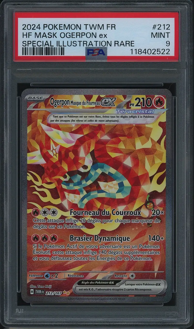 PSA 9 Ogerpon Masque du Fourneau ex