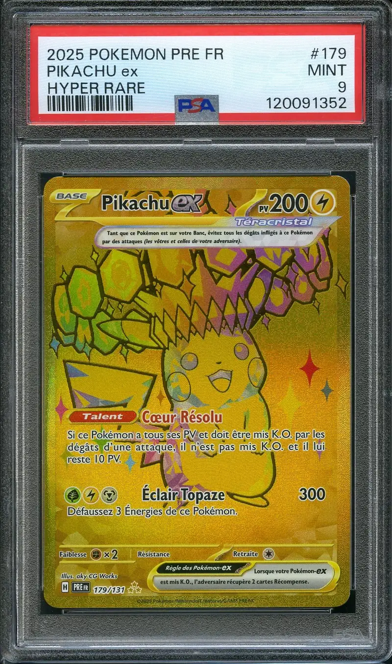 PSA 9 Pikachu Ex Gold