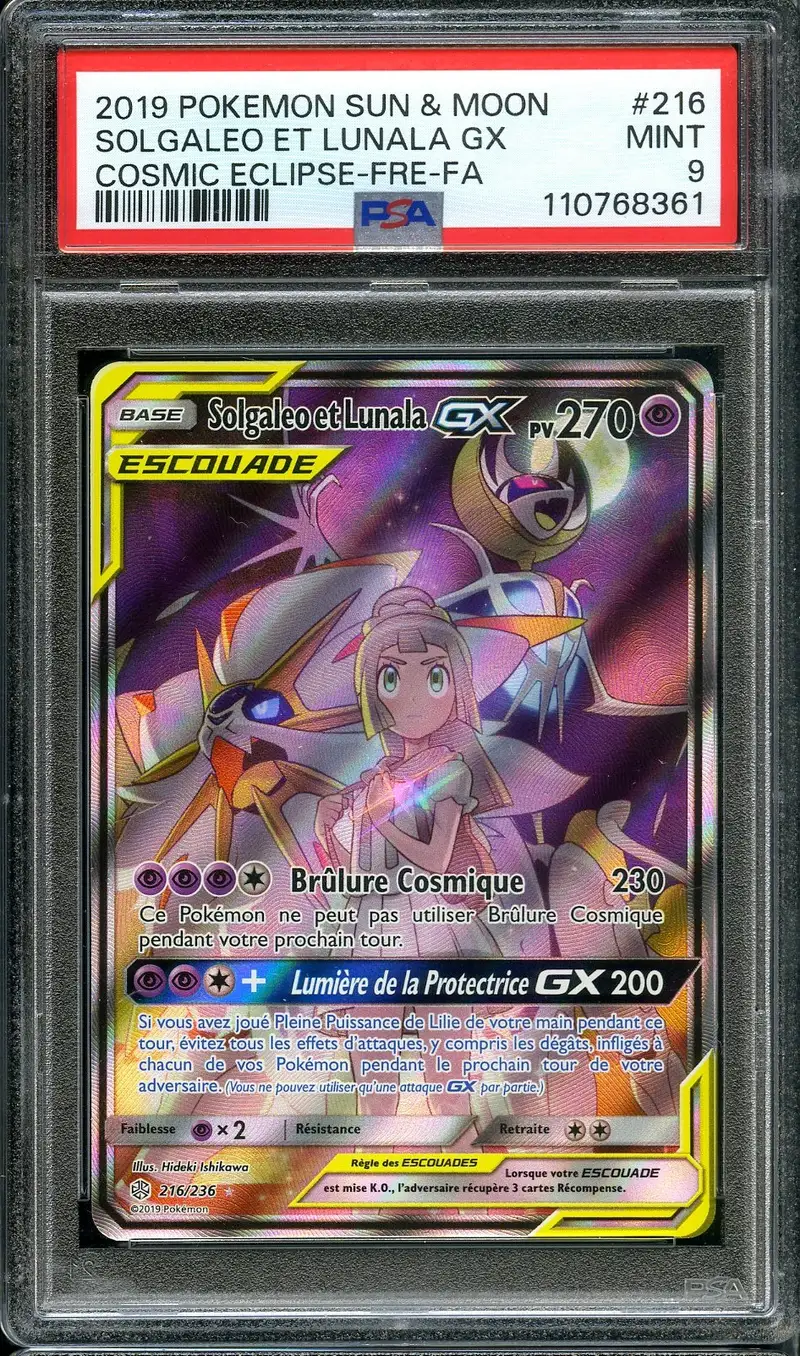 PSA 9 Solgaleo et Lunala Gx
