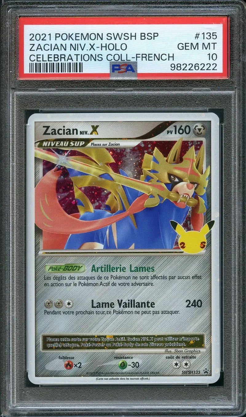 PSA 10 Zacian Niv. X Promo