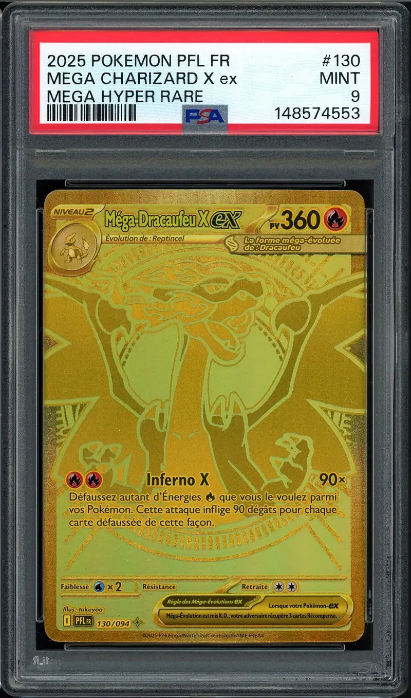 PSA 9 Méga-Dracaufeu X Ex Gold