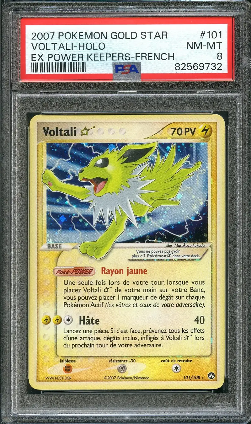 PSA 8 Voltali Gold Star