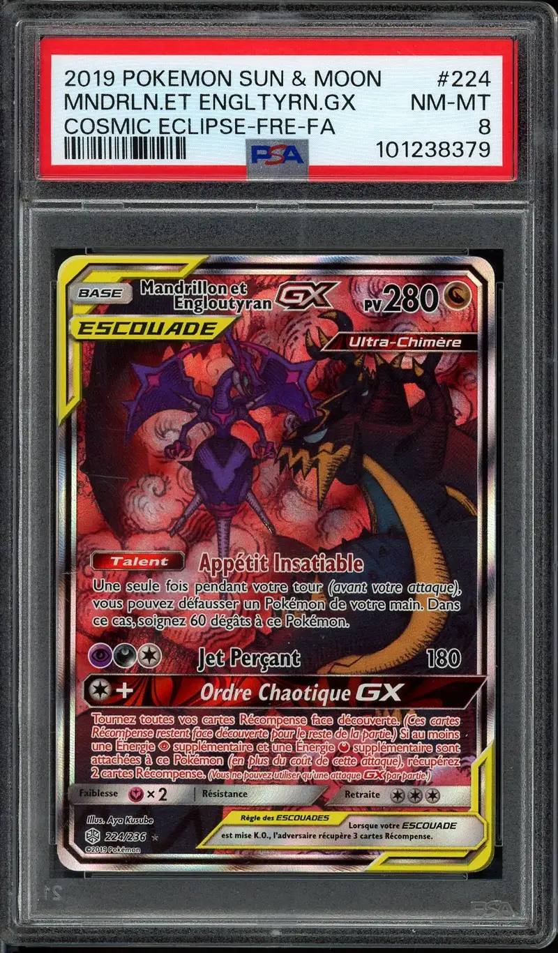 PSA 8 Mandrillon et Engloutyran Gx