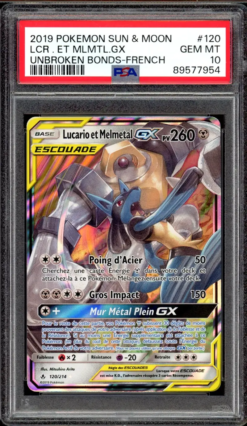 PSA 10 Lucario et Melmetal Gx