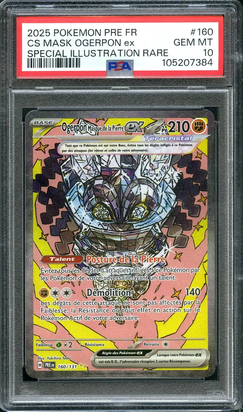 PSA 10 Ogerpon Masque de la Pierre Ex