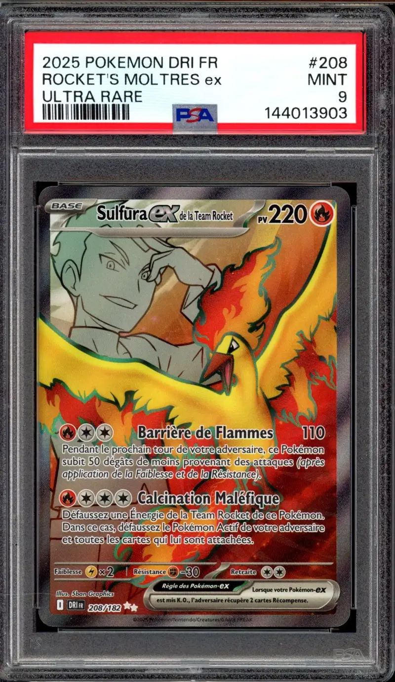 PSA 9 Sulfura Ex de la Team Rocket