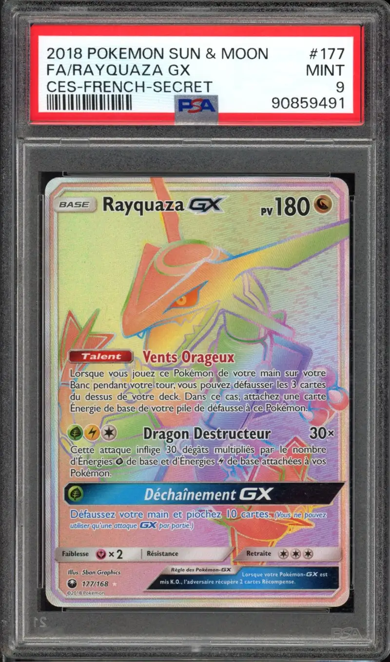 PSA 9 Rayquaza Gx Rainbow