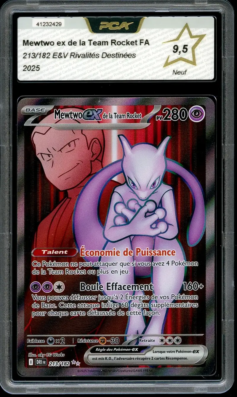 PCA 9.5 Mewtwo Ex de la Team Rocket