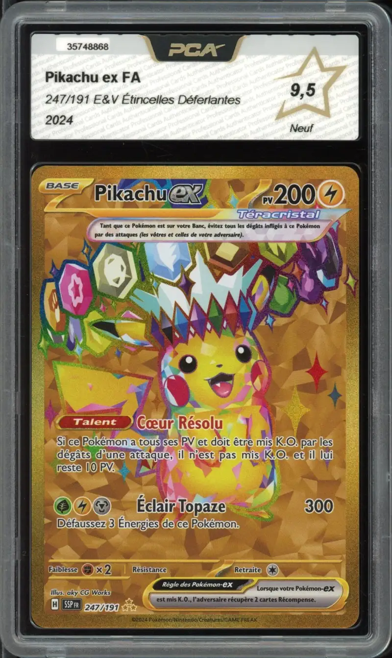 PCA 9.5 Pikachu Ex Gold