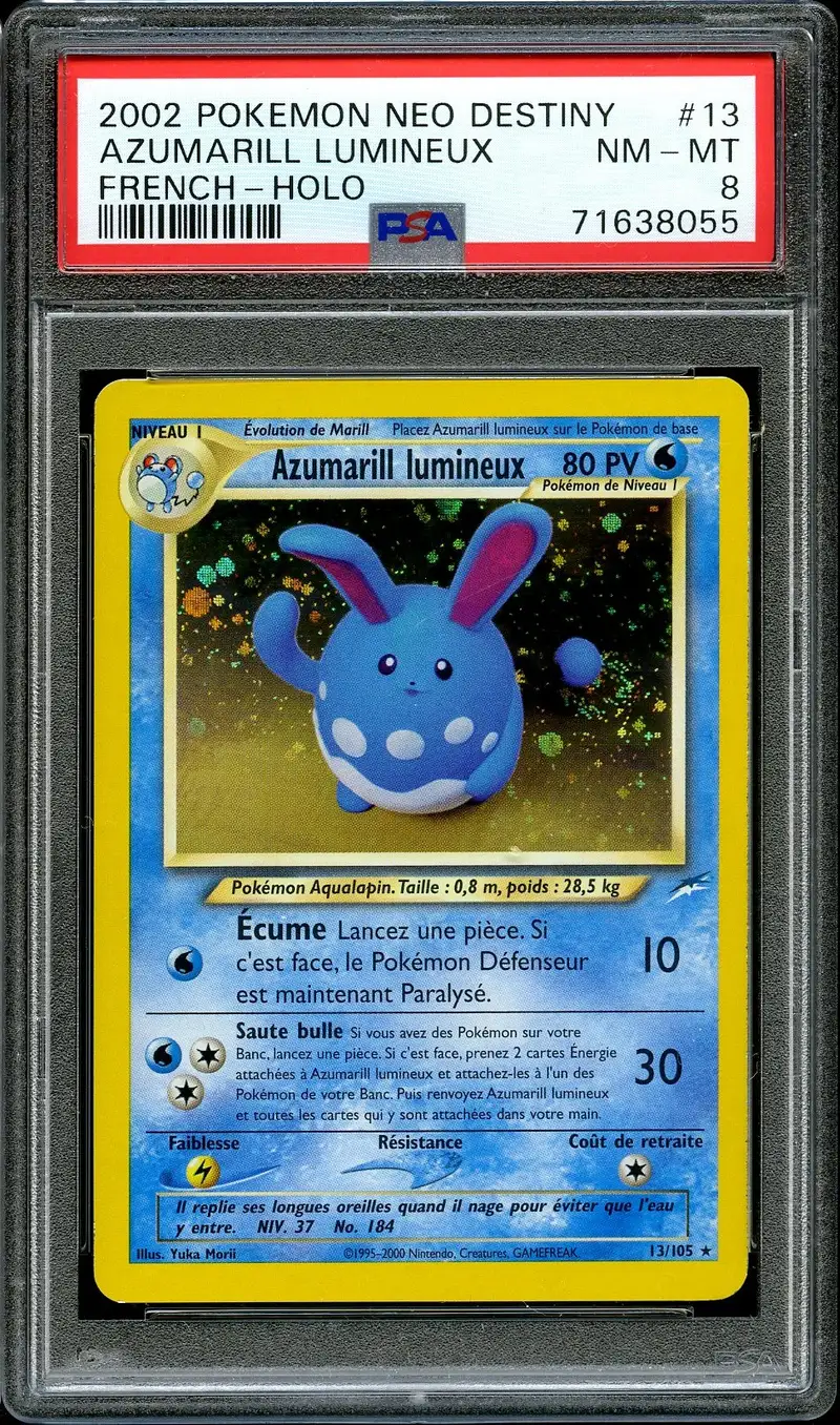 PSA 8 Azumarill Lumineux Holo