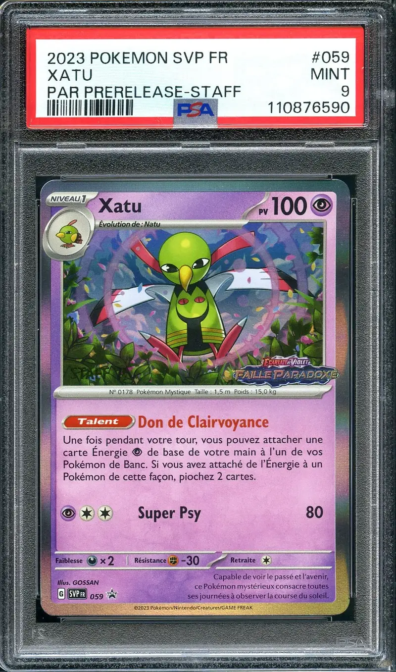 PSA 9 Xatu Prerelease Staff