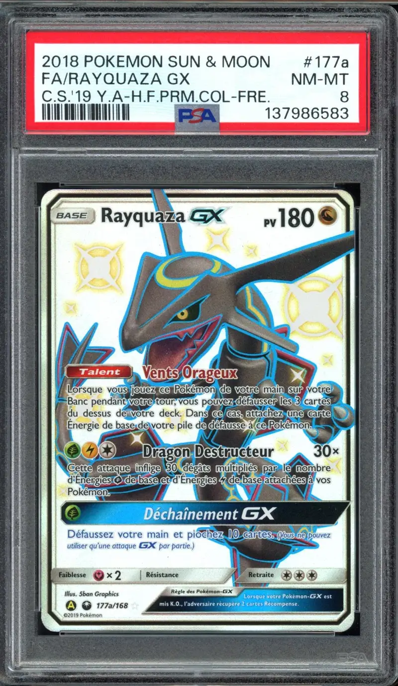 PSA 8 Rayquaza Gx Shiny