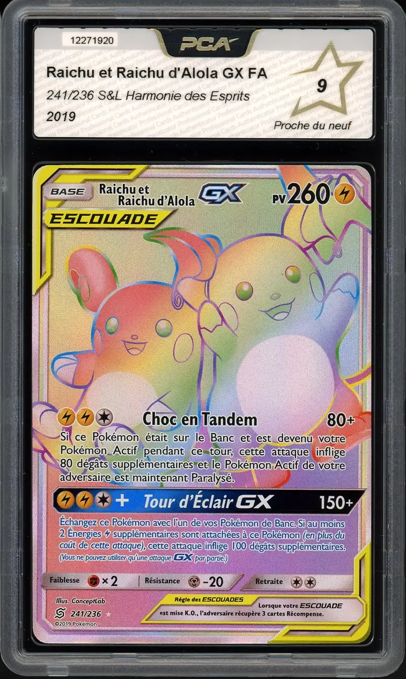PCA 9 Raichu et Raichu d'Alola Gx Rainbow