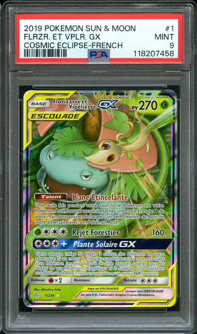 PSA 9 Florizarre et Vipélierre Gx