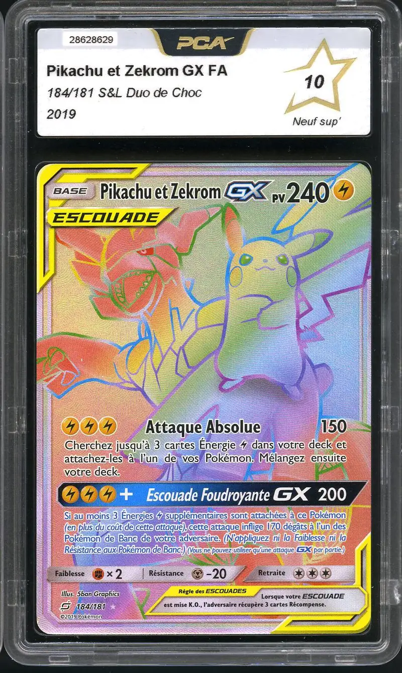 PCA 10 Pikachu et Zekrom Gx Rainbow