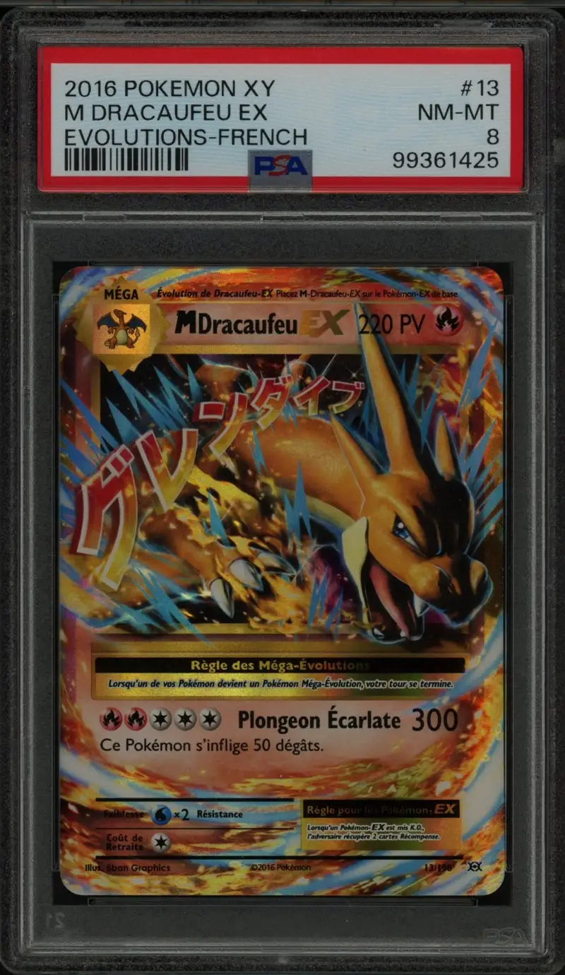 PSA 8 Méga Dracaufeu Ex