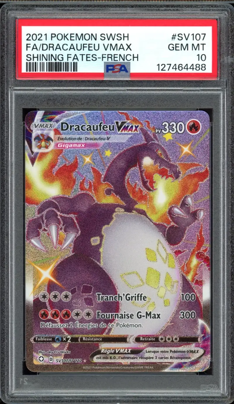 PSA 10 Dracaufeu VMax Shiny