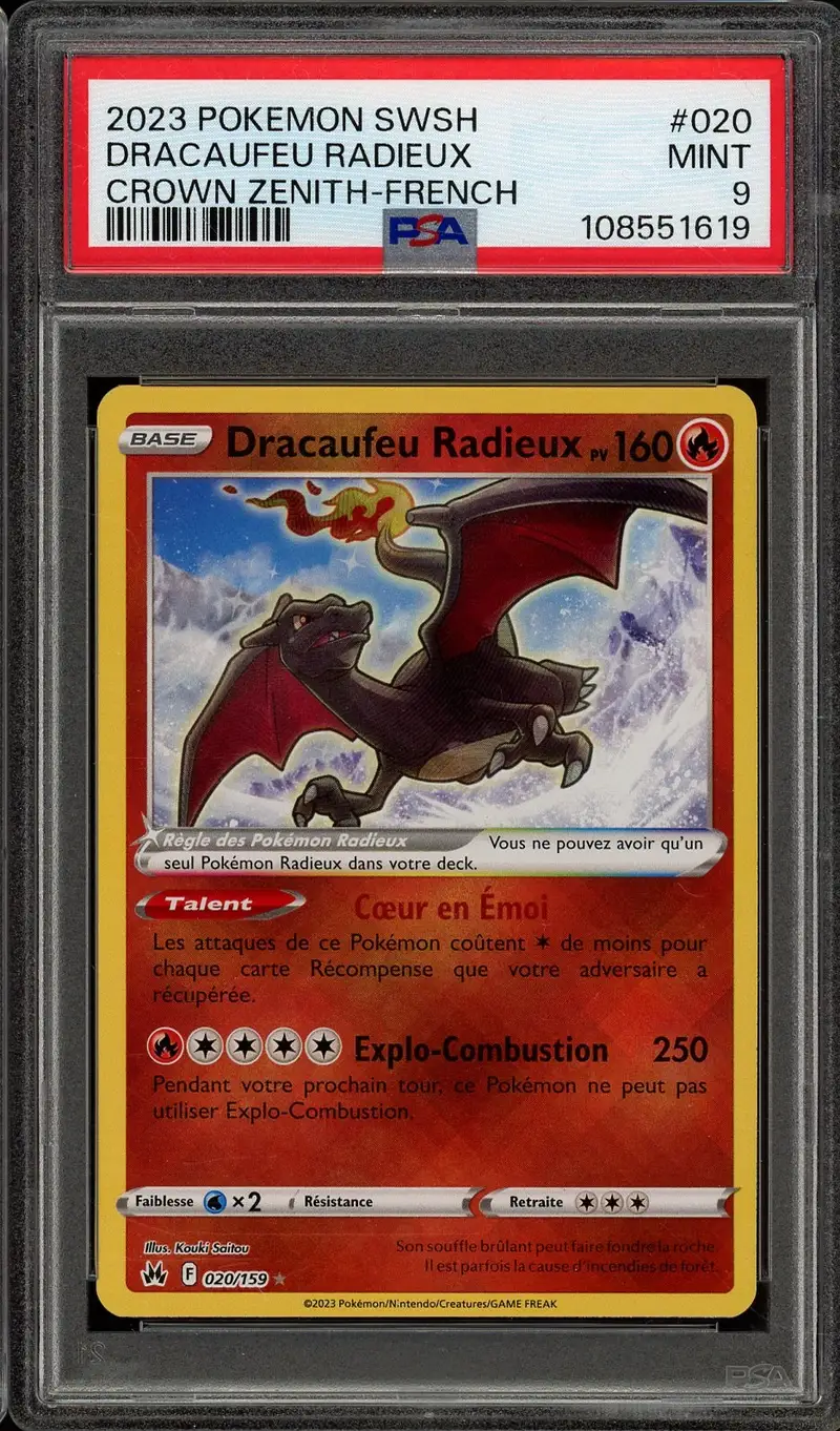 PSA 9 Dracaufeu Radieux
