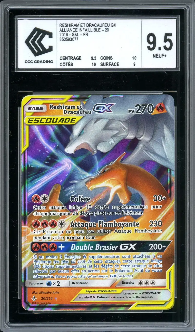 CCC 9.5 Reshiram et Dracaufeu Gx