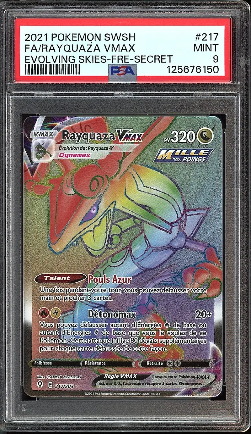 PSA 9 Rayquaza VMax Rainbow