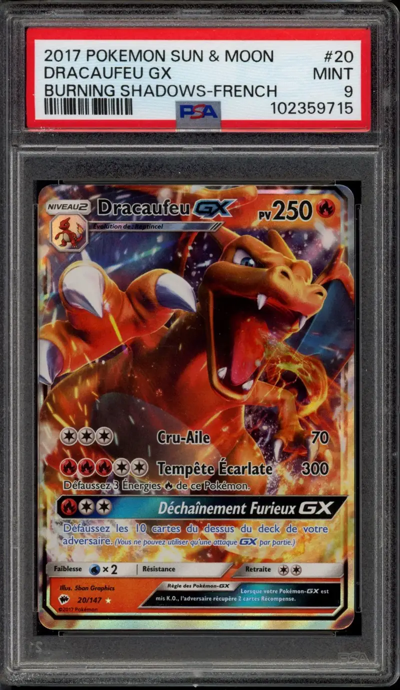PSA 9 Dracaufeu Gx