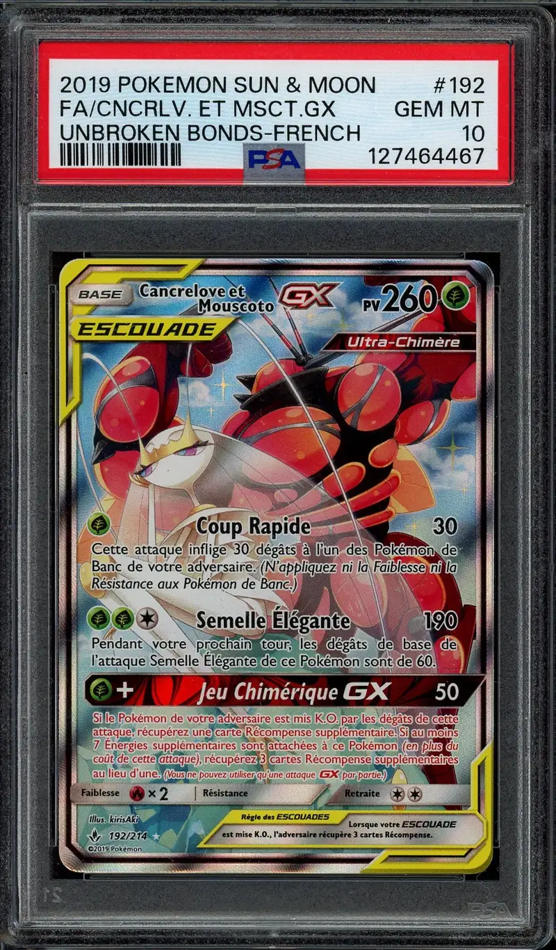 PSA 10 Cancrelove et Mouscoto Gx