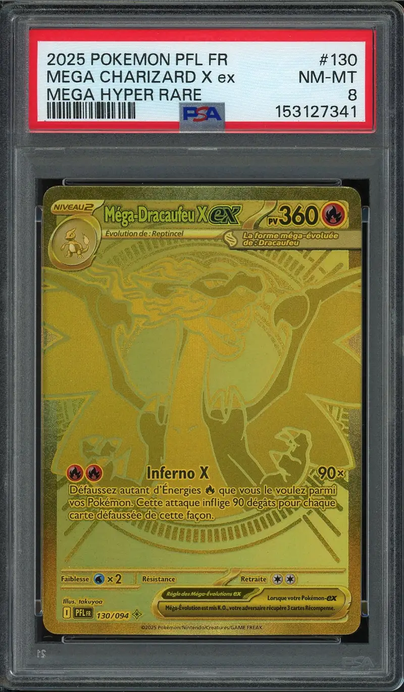 PSA 8 Méga-Dracaufeu X Ex Gold