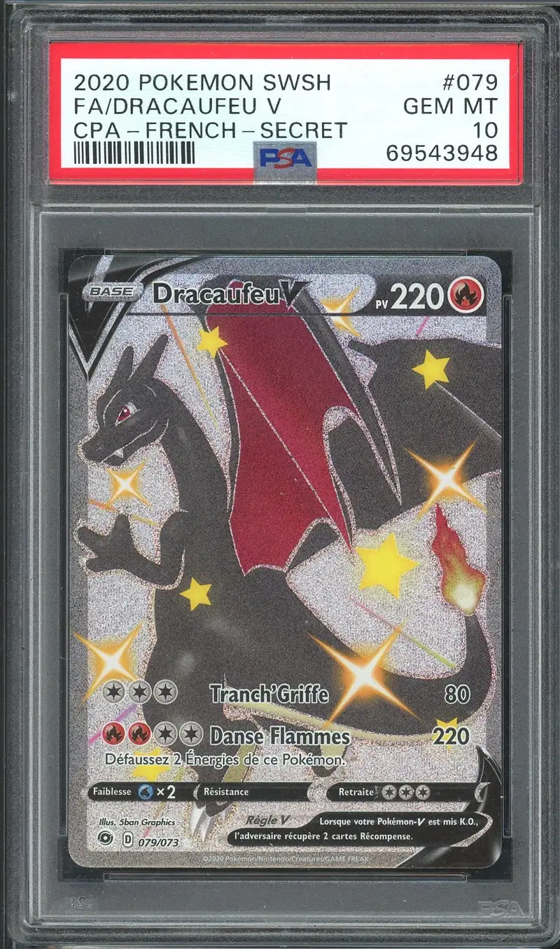 PSA 10 Dracaufeu V Shiny
