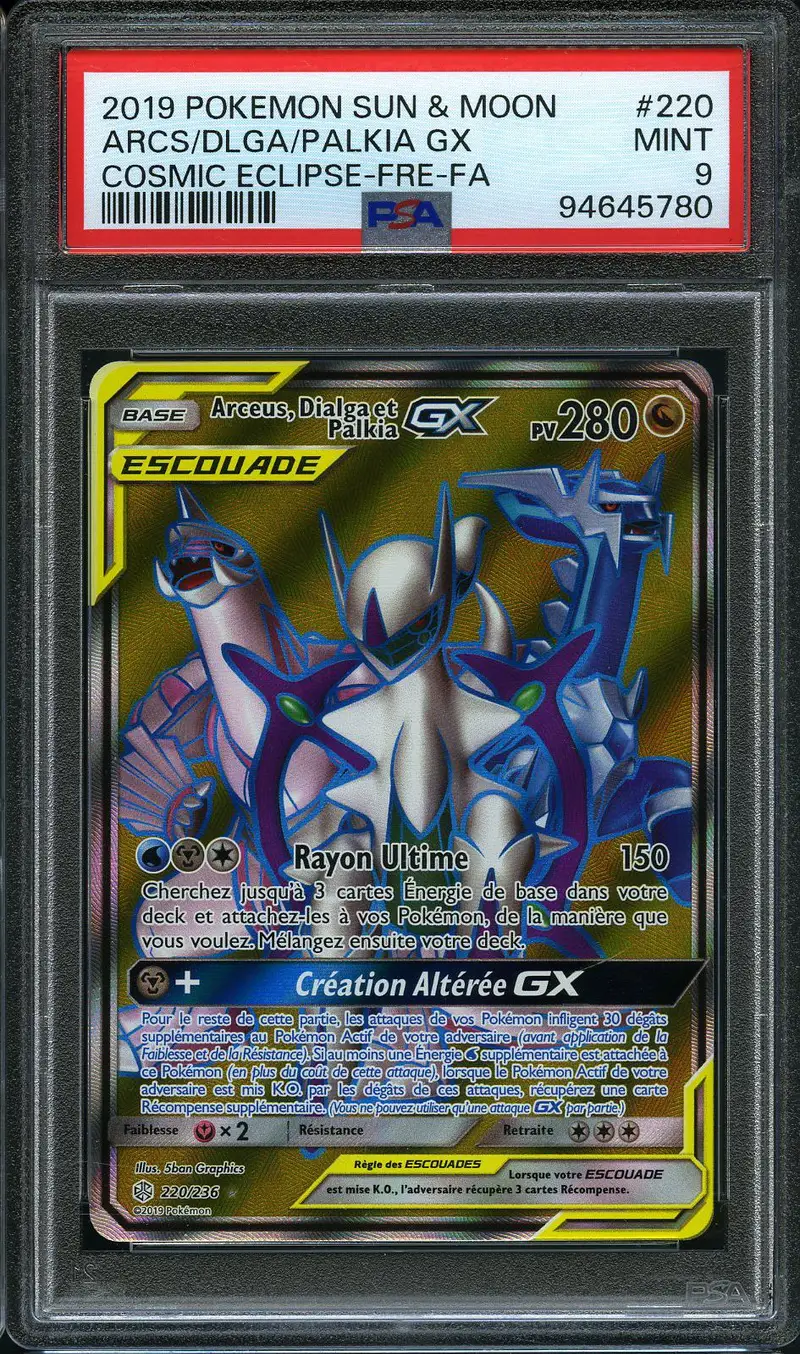 PSA 9 Arceus, Dialga et Palkia Gx